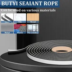 Butyl Rubber Tape Sealant Butyl Rubber Tape Waterproof for Home Renovation Car Door Headlight Taillight Windows Windscreens 4.3M