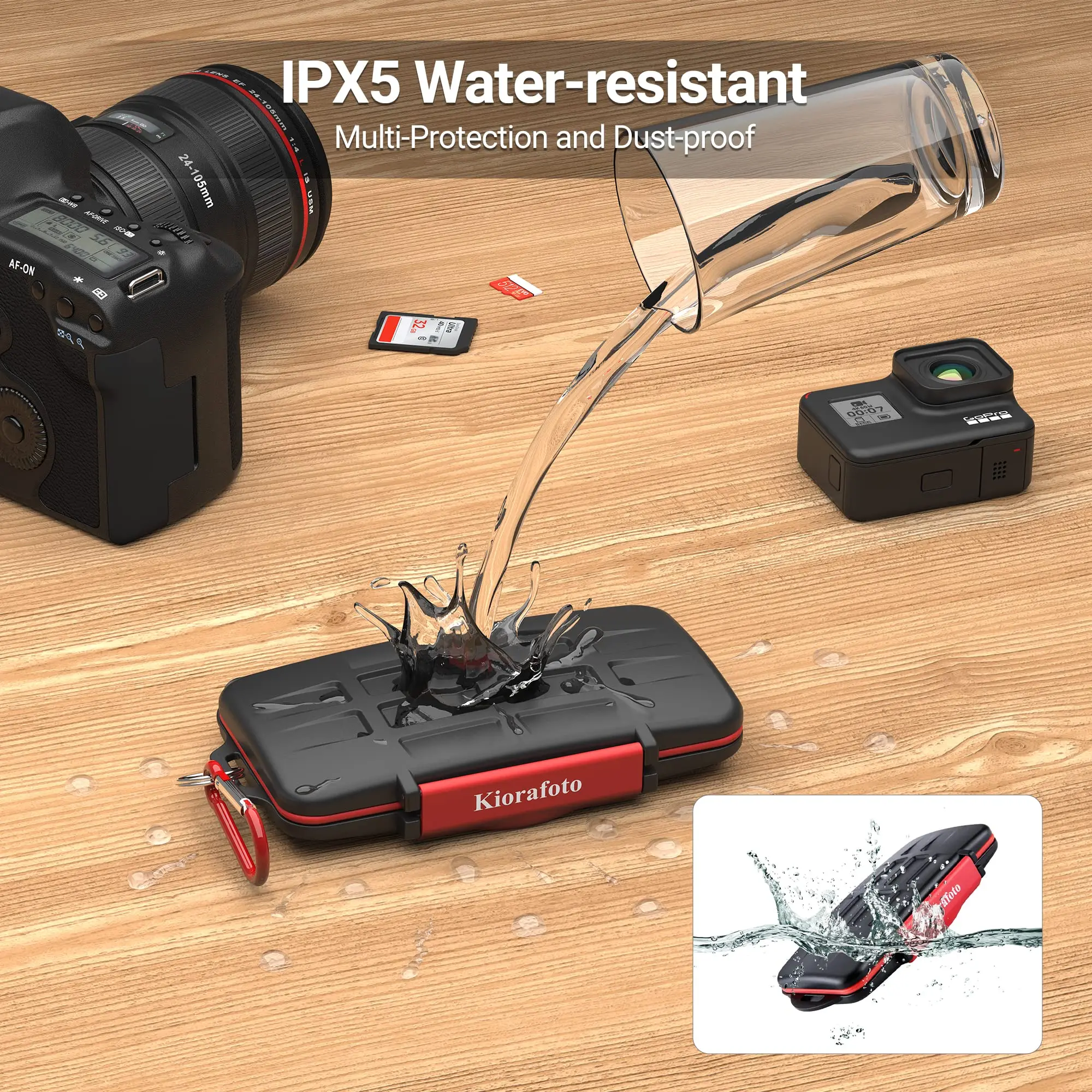 Professional Waterproof Holder Storage SD SDHC SDXC TF Memory Card Case Protector Cover  for 12 SD Cards & 12 Micro SD Cards