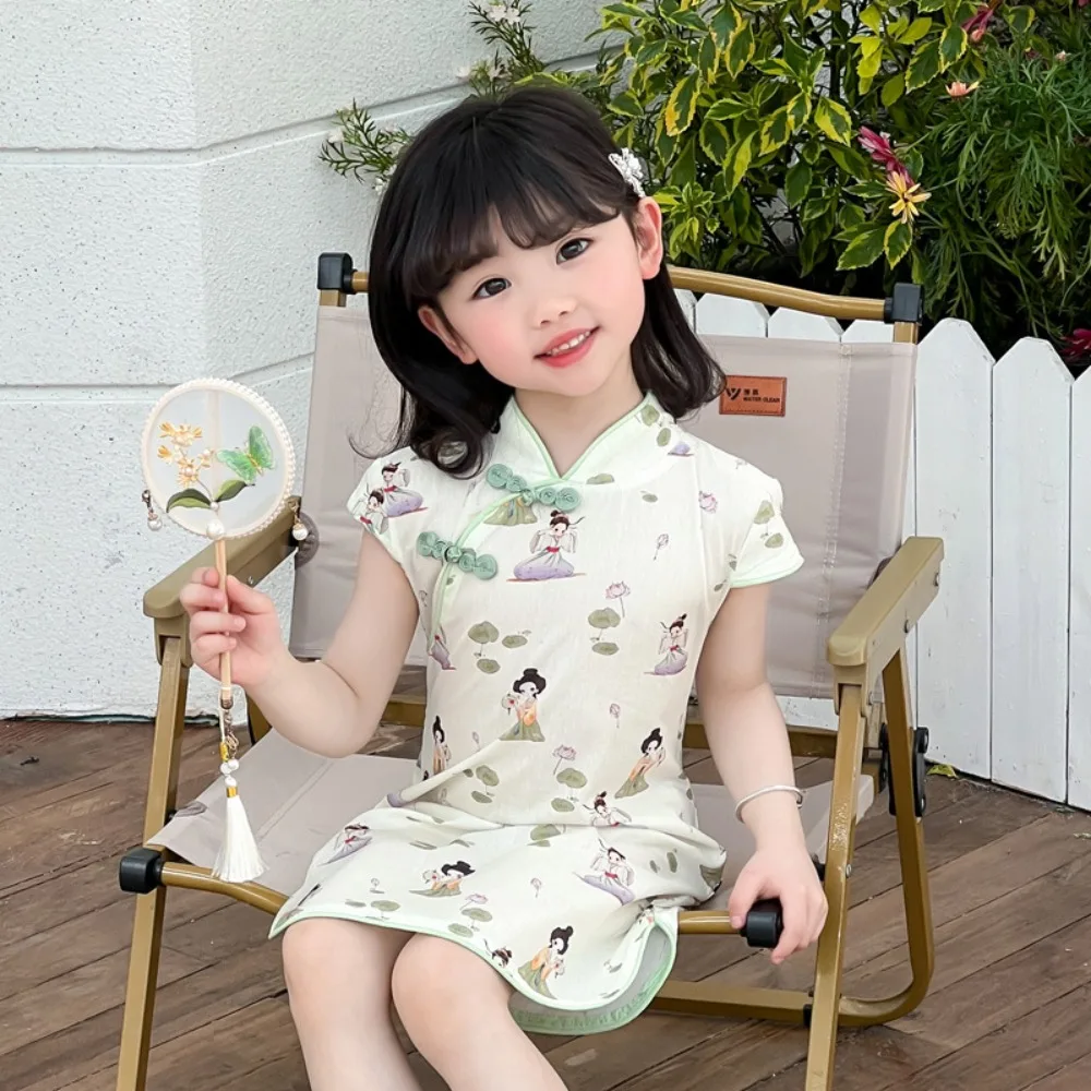 فستان تشيباو شيونغسام عتيق فستان صيني تقليدي على الطراز العرقي أزياء تنكرية للحفلات ملابس أطفال ملابس أطفال