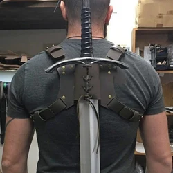 New Medieval Retro Sword Shoulder Back Scabbard Sheath Frog Holder Costume Cosplay prop Rapier Warrior Leather Buckle Holster