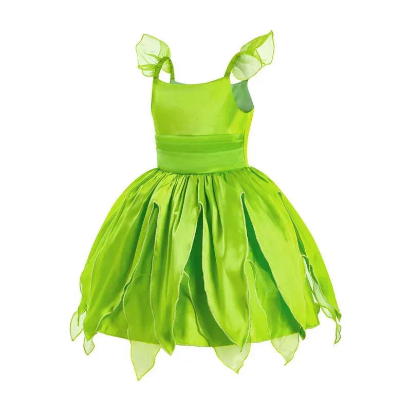 A Litter Of Bears Halloween Tinkerbell Costume For Girls Flower Fairy Cosplay Outfits Kids Carnival Green Princess Gow 2025 New
