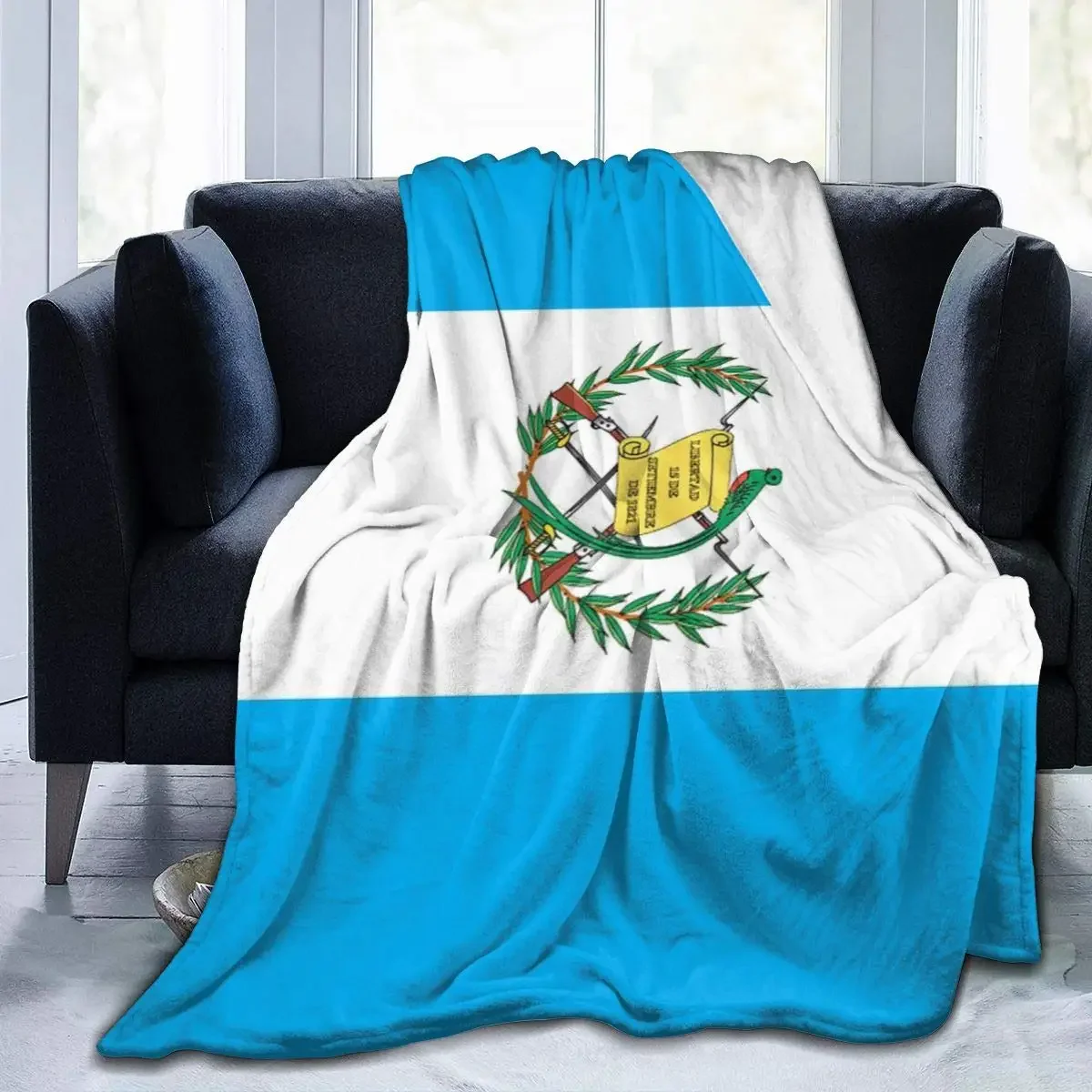 Guatemala Flag Flannel Blanket Throw Lightweight Blanket Super Soft Bed Sofa Warm Blankets for Living Room/Bedroom All Season