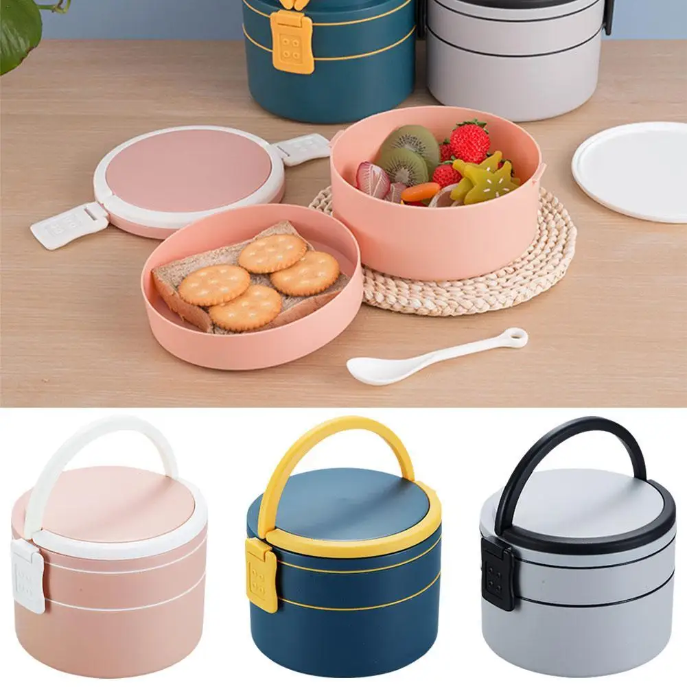 Microwave Bento Box With Tableware Portable Double-layer Lunch Box Leak Proof Divided Food Containers For Student Adult