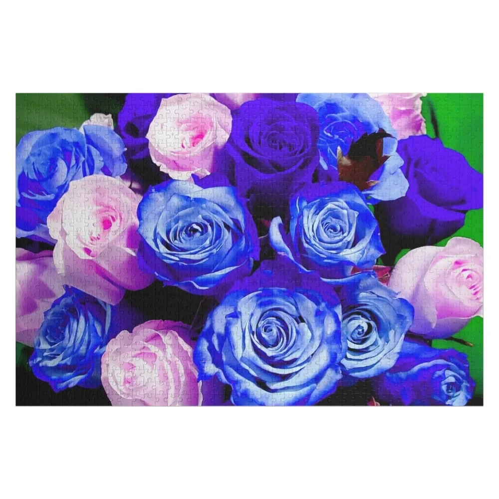 

Lovely Roses Pink, Sapphire and Periwinkle Jigsaw Puzzle Baby Toy Adult Wooden Custom Wood Puzzle