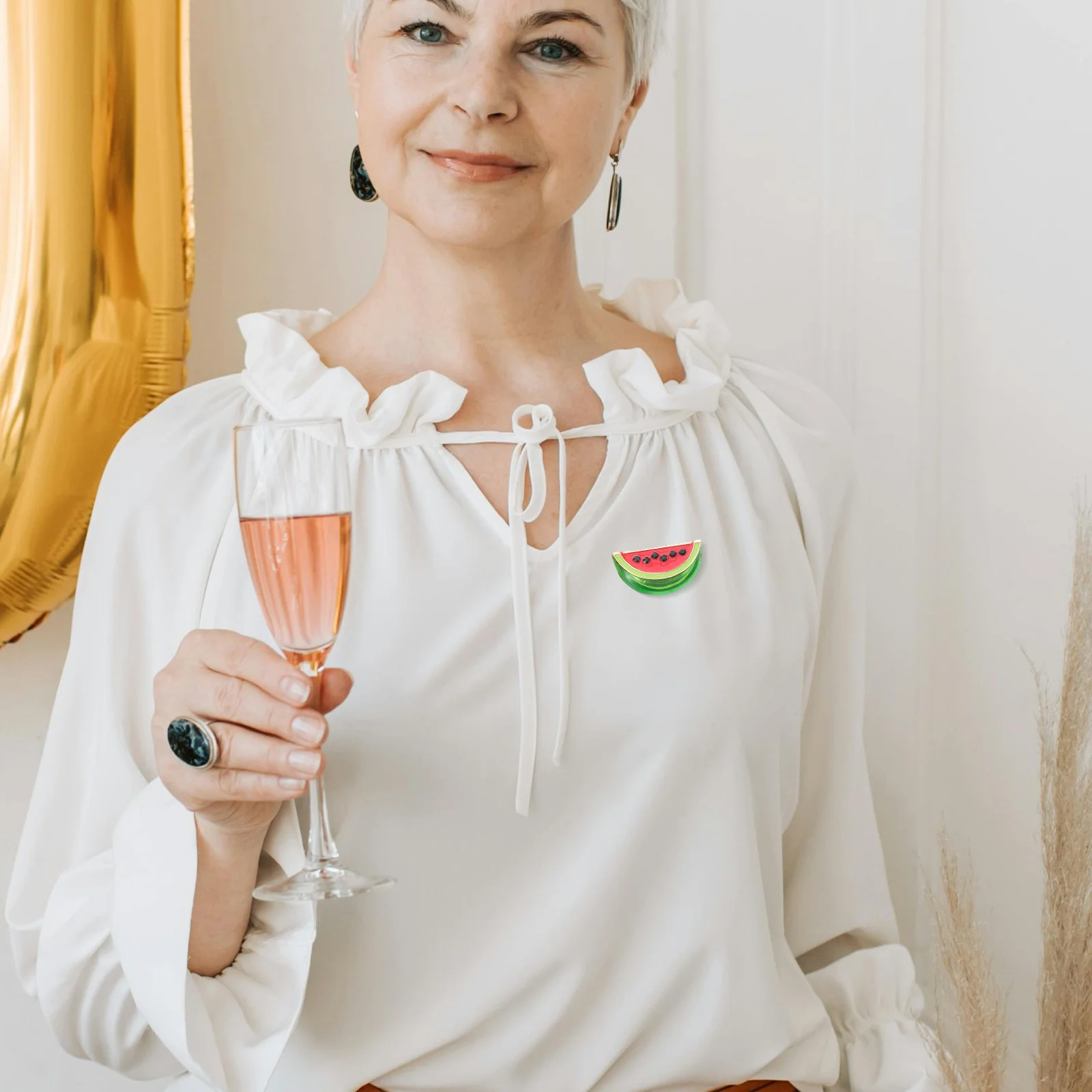 

4pcs Watermelon Pin Cartoon Lapel Clip For Women Cardigan Collar Clip Dress Sweater Cardigan Scarf Shawl Collar Accessory