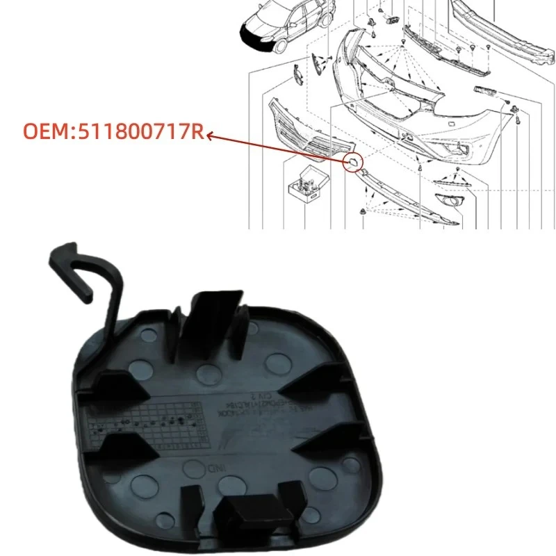 511800717R Fit for Renault Imported Koleos Trailer Cover Tow Cover Front Bumper Trailer Cover Plate