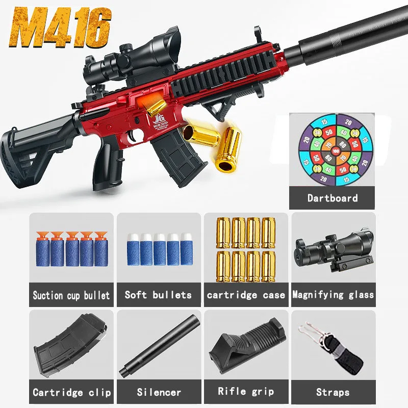 M416 Speelgoedpistool voor jongens - Buitenschietspel met handmatig laden Shell-uitwerpen Zachte kogels Kerstcadeau