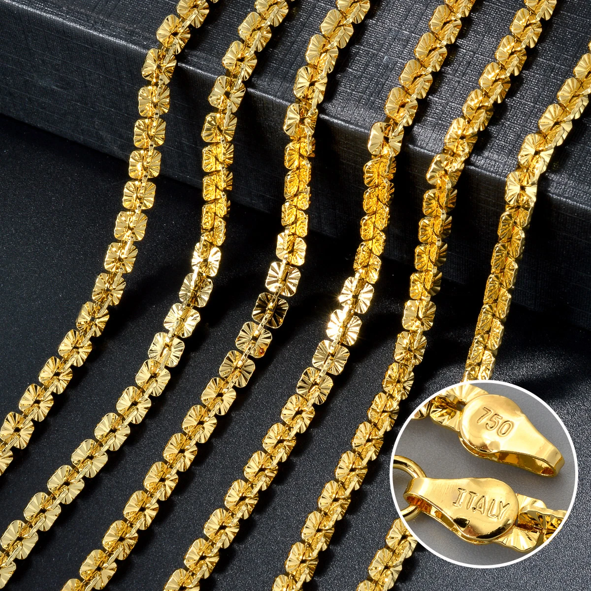750 gold italy necklace-AliExpress