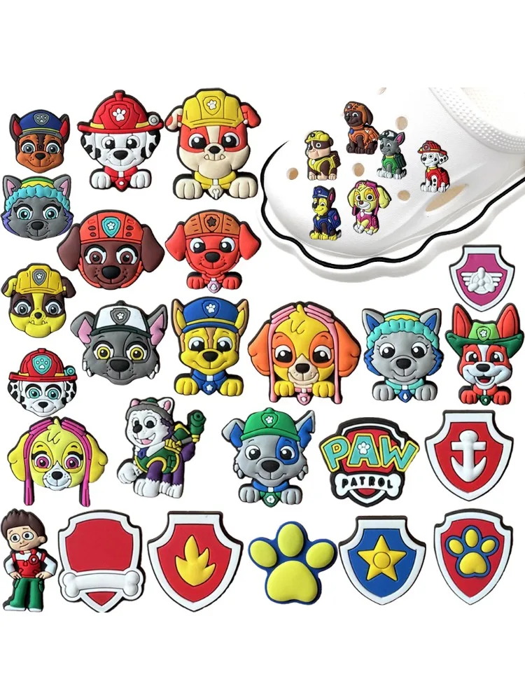 Boucles de chaussures en Pvc PAW Patrol pour enfants, accessoires à boucle Crocs adaptés au bricolage, accessoires supérieurs de chaussures créatifs, fournitures pour étudiants