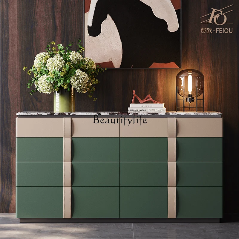 

Premium light luxury chest cabinet Italian mansion custom marble bedroom TV cabinet