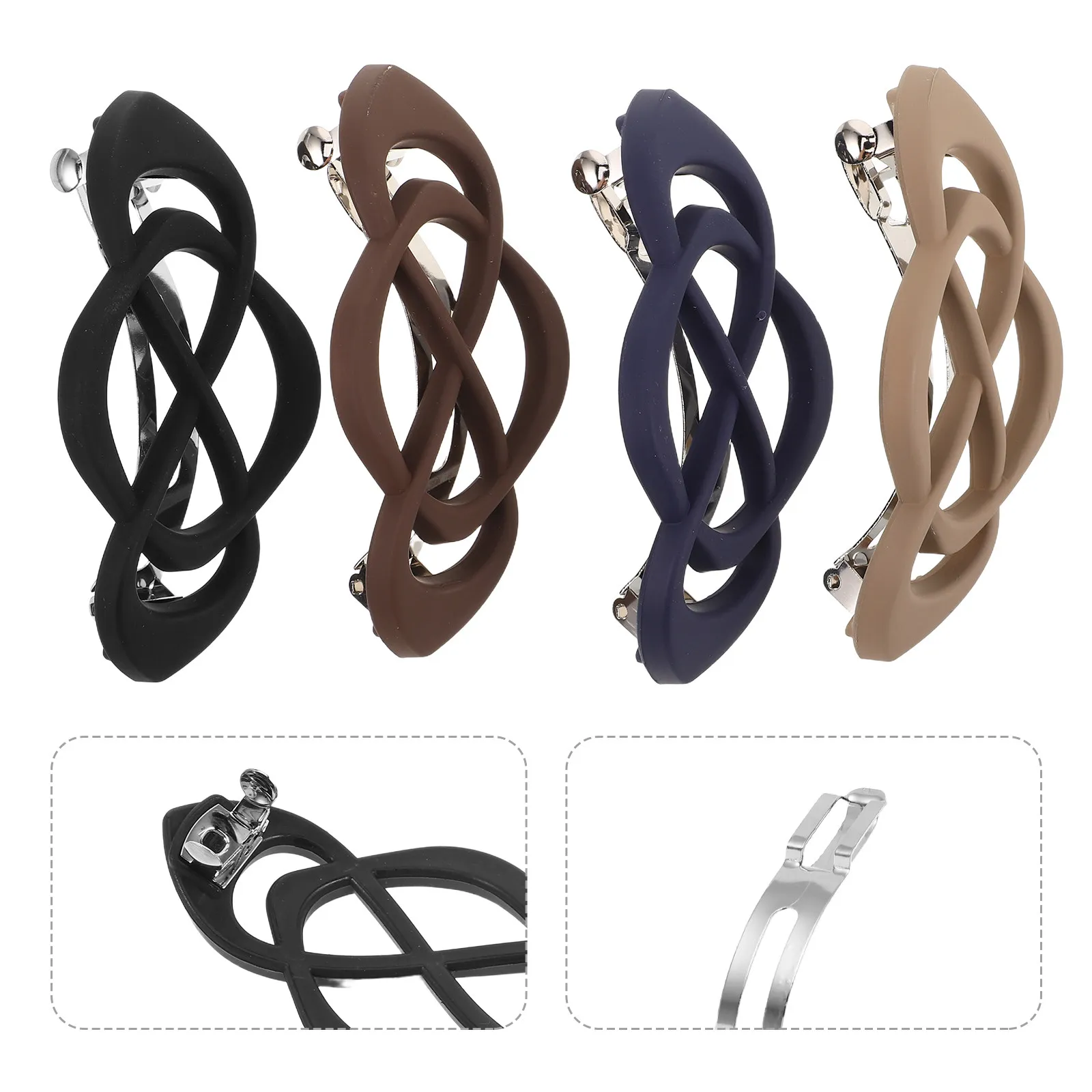 

Набор из 4 французских винтажных заколок-крабов для волос: элегантные и надежные зажимы для женских причесок, пучков, хвостов и полупучков