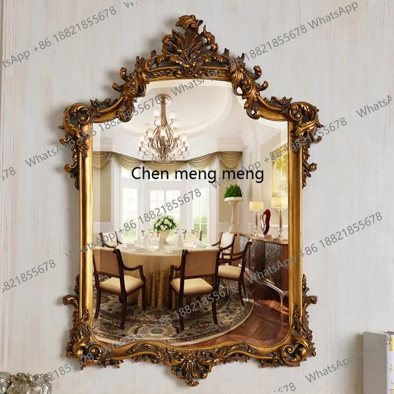 6239  Customized retro irregular decorative mirror advanced sense fireplace mirror wall hanging high definition makeup mirror