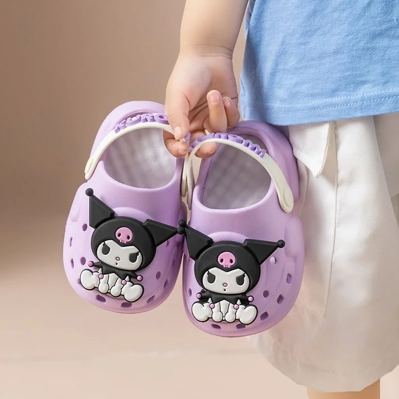 Kawaii Sanrio Children Slippers Hello Kitty Cinnamoroll Cartoon Anime Cute Home Bathroom Bathing Anti-Slip Sandal Kids Toys Girl