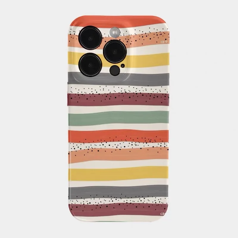 

Ins Korean Rainbow Stripes Case for IPHONE 17 16ProMax 15 14 13 12 11 PRO 16 Plus Acrylic TPU Two in One Magnetic Phone Cases