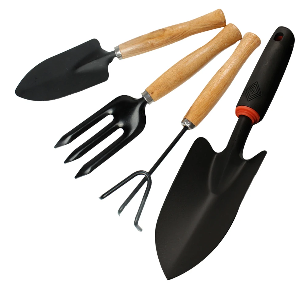 

4pcs Stainless Steel Gardening Tool Set Multi Purpose Shovels Rakes For Garden Balcony Outdoor Durable Ergonomic Handle Rake