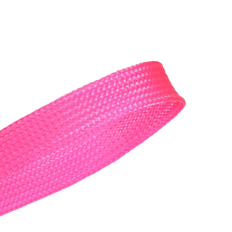 UV Pink PET Braided Cable Sleeve 2/4/6/8/10/12/14/16/20/25/30/40mm Expandable High Density Insulated Wire Protection Wrap Sheath