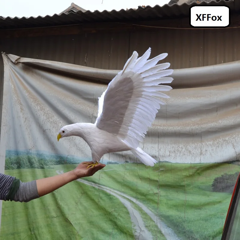 big wings eagle model foam&feather real life white eagle bird toy gift about 45x80cm d0118