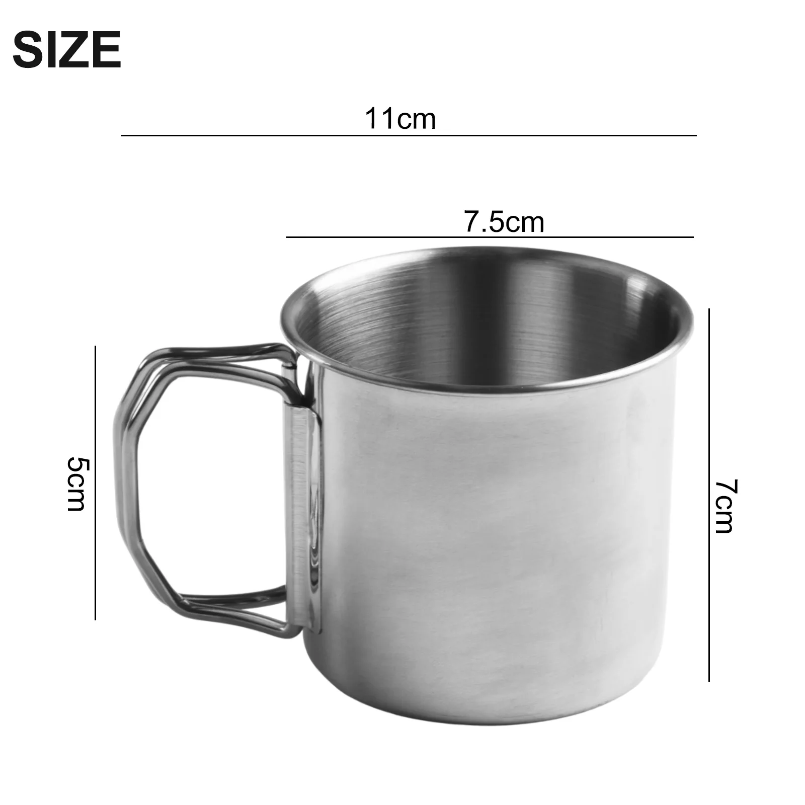 Brandnew Outdoor Travel Handle Water Cup Beer Mug 260/350/600/660ML Folding Handle Lightweight Stainless Steel