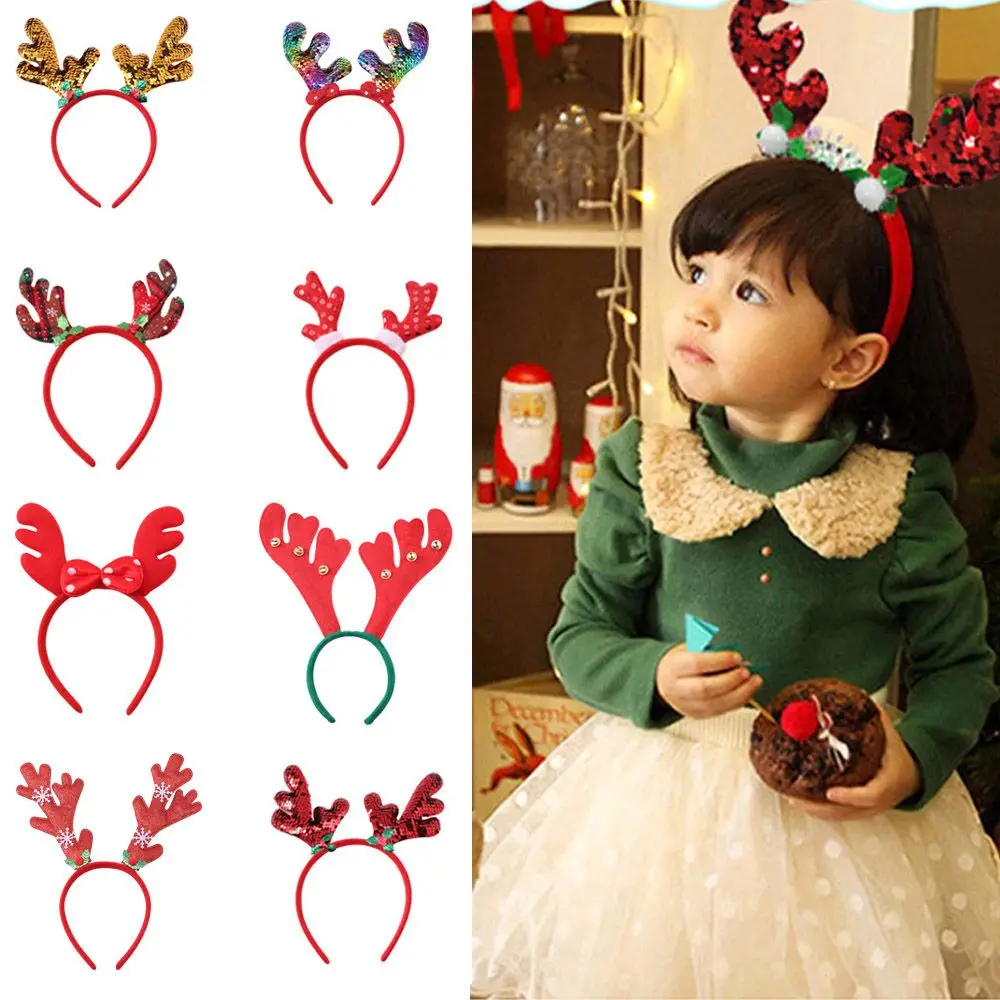 Cosplay Elk Antlers Ornaments Santa Hair Accessories Reindeer Headwear Christmas Decorations Christmas Headbands Xmas Hairband