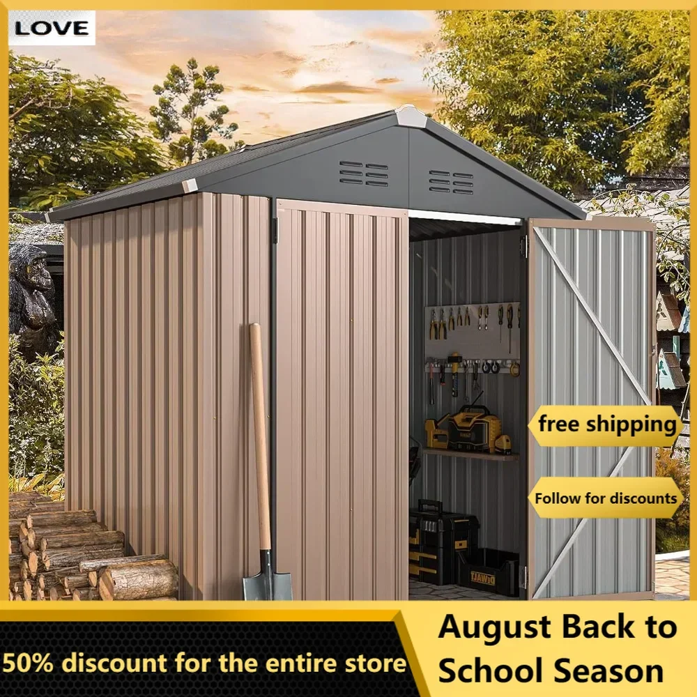 

Storage Shed, 6ft x 4ft Metal Shed,Clearing, Utility and Tool Garden Shed with Lockable Door for Backyard, Patio and Outdoor Use