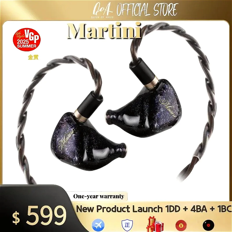 

QoA Martini 1DD+4BA+1BC Hybri Drive IEMs Hifi In-Ear Wired Earphone Headphone with 4.4mm Plug 0.78 2Pin Balance Cable