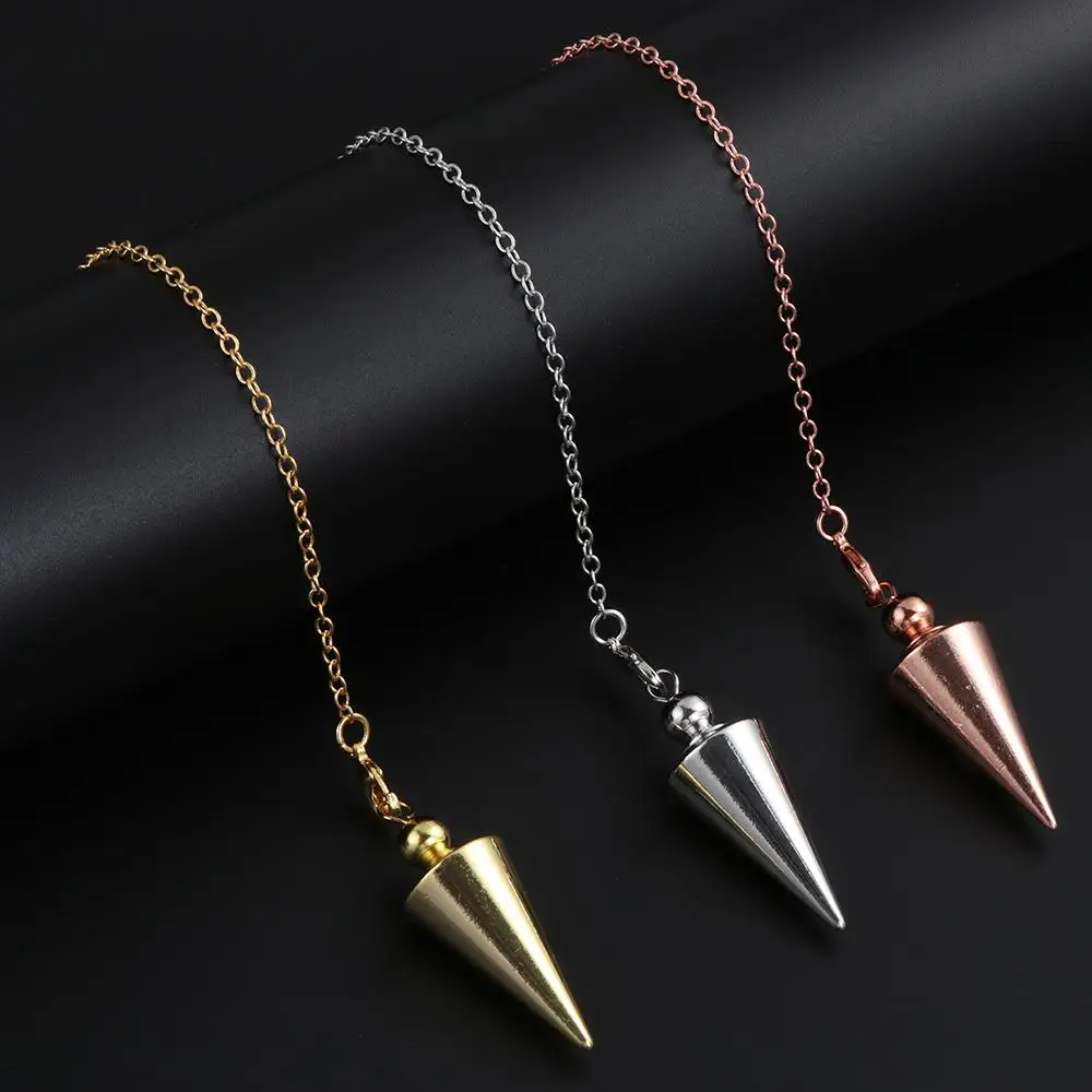 Cone Metal Pendulum for Wicca Antique Copper Gold-color Spiritual Pendulo Radiestesia Healing Pendule Hot Sale Jewelry