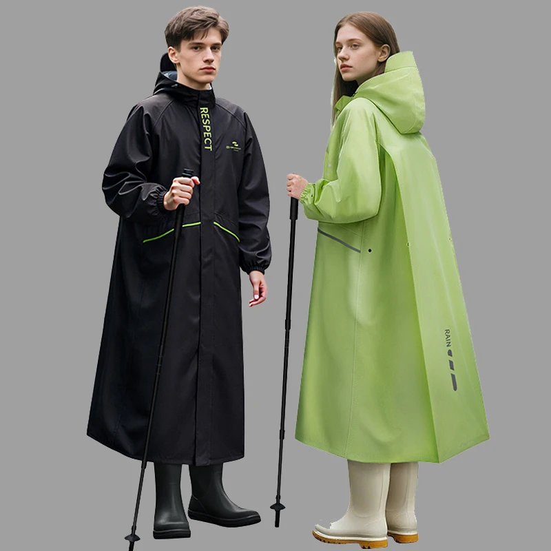 Long Full-body Raincoat Motorcycle Cycling Waterproof Rain Poncho Windbreaker Type Men and Women Outdoor Hiking Camping Raincoat