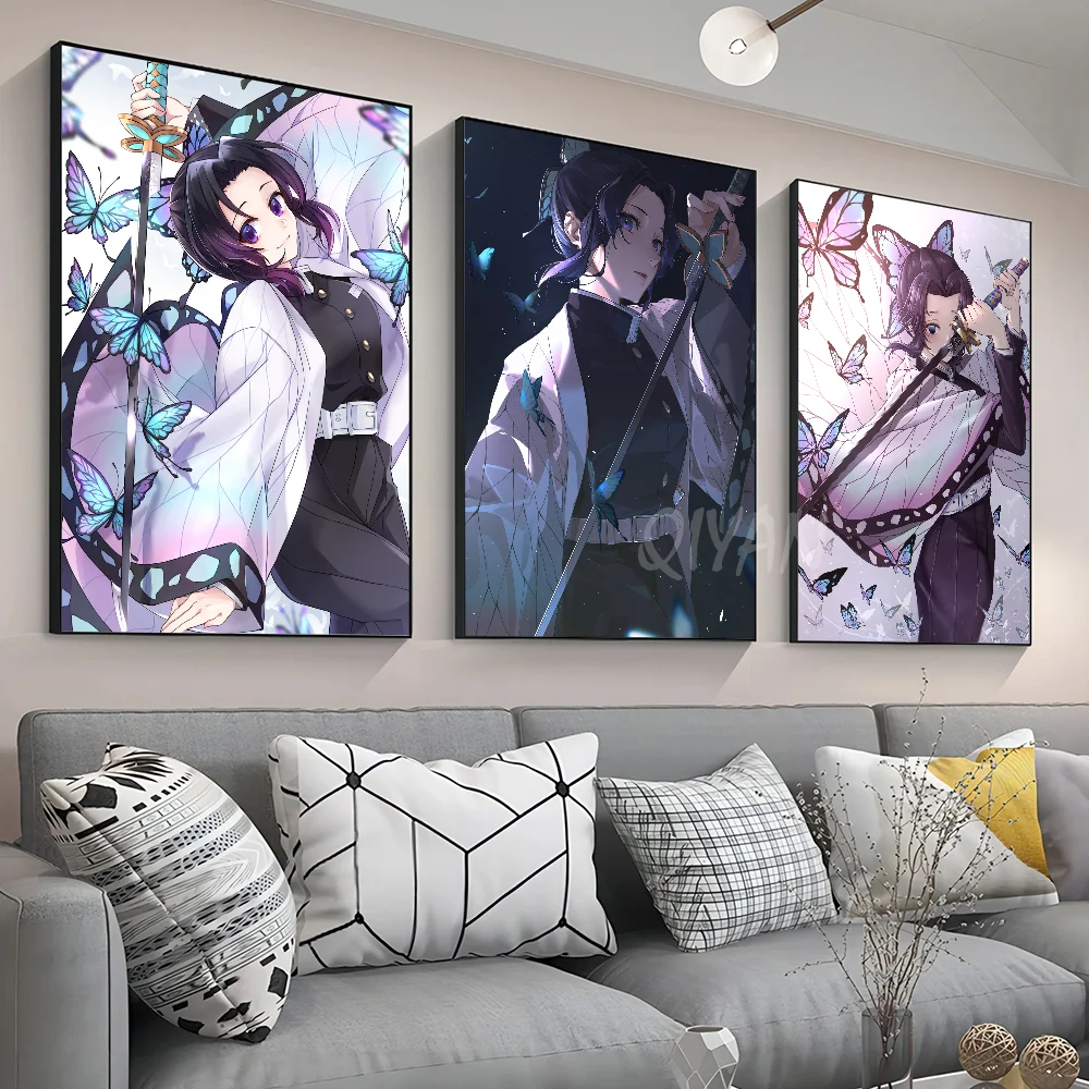 Demon Slayer Girl Kochou Shinobu Poster Wall Art Home Decor Room Decor Digital Painting Living Room Restaurant Kitchen Art