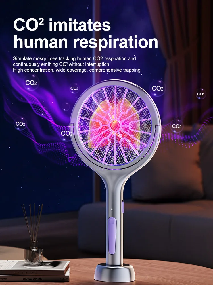Lenovo 3-in-1 Foldable Retractable Electric Mosquito Swatter USB Rechargeable 90° Rotation Mosquito Repellent Killer 2026