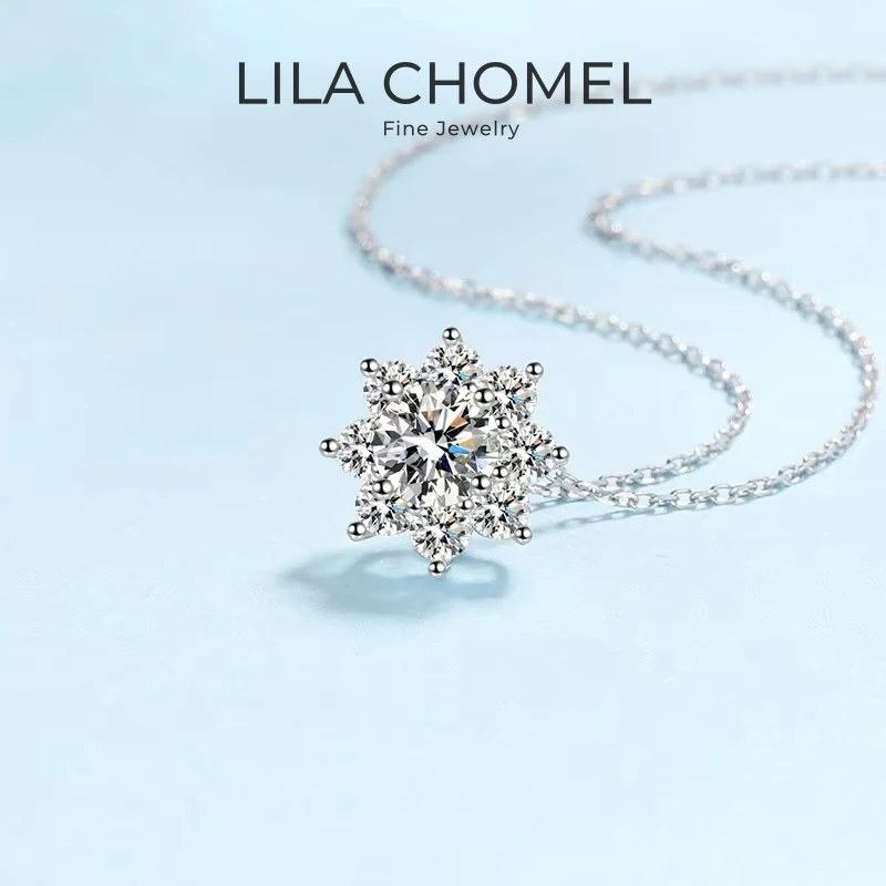 

Women Wedding 18K White Gold Necklaces Girl Friend Birthday Gift 1/2CT Moissanite Diamond PT950 Platinum Pendant Fine Jewelry