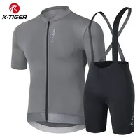 X-TIGER Cycling Suit Summer Men's Reflective Breathable Sponge Pad Cycling Shorts Bicycle Shirt Professional Cycling Set
