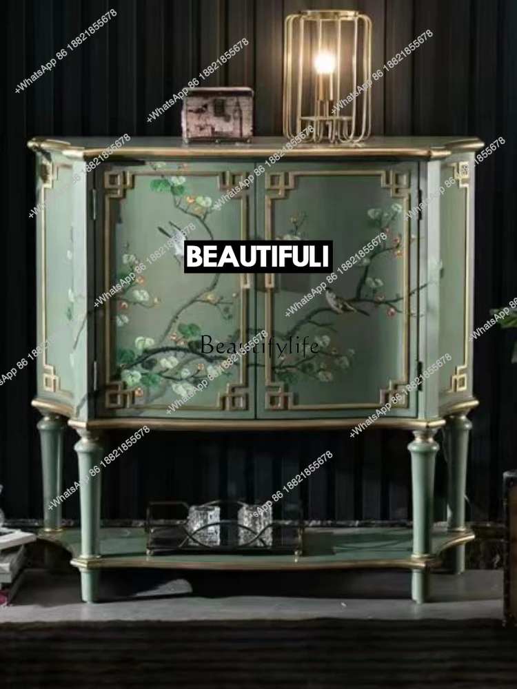 American retro style hand-painted frame luxury furniture cabinet