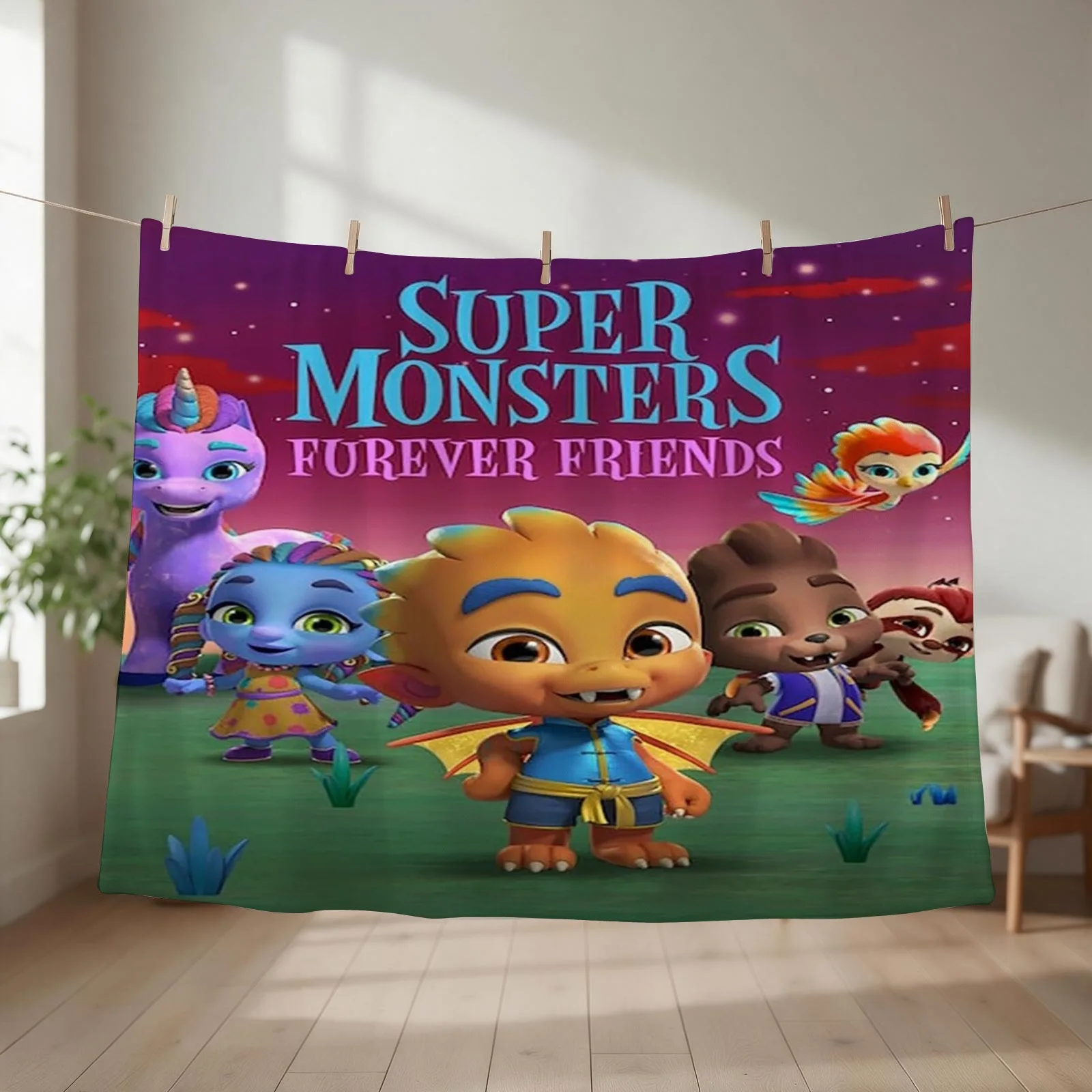 Super Monsters, Super mini monstres Throw Blanket Winter beds Personalized Gift Warm anime Blankets