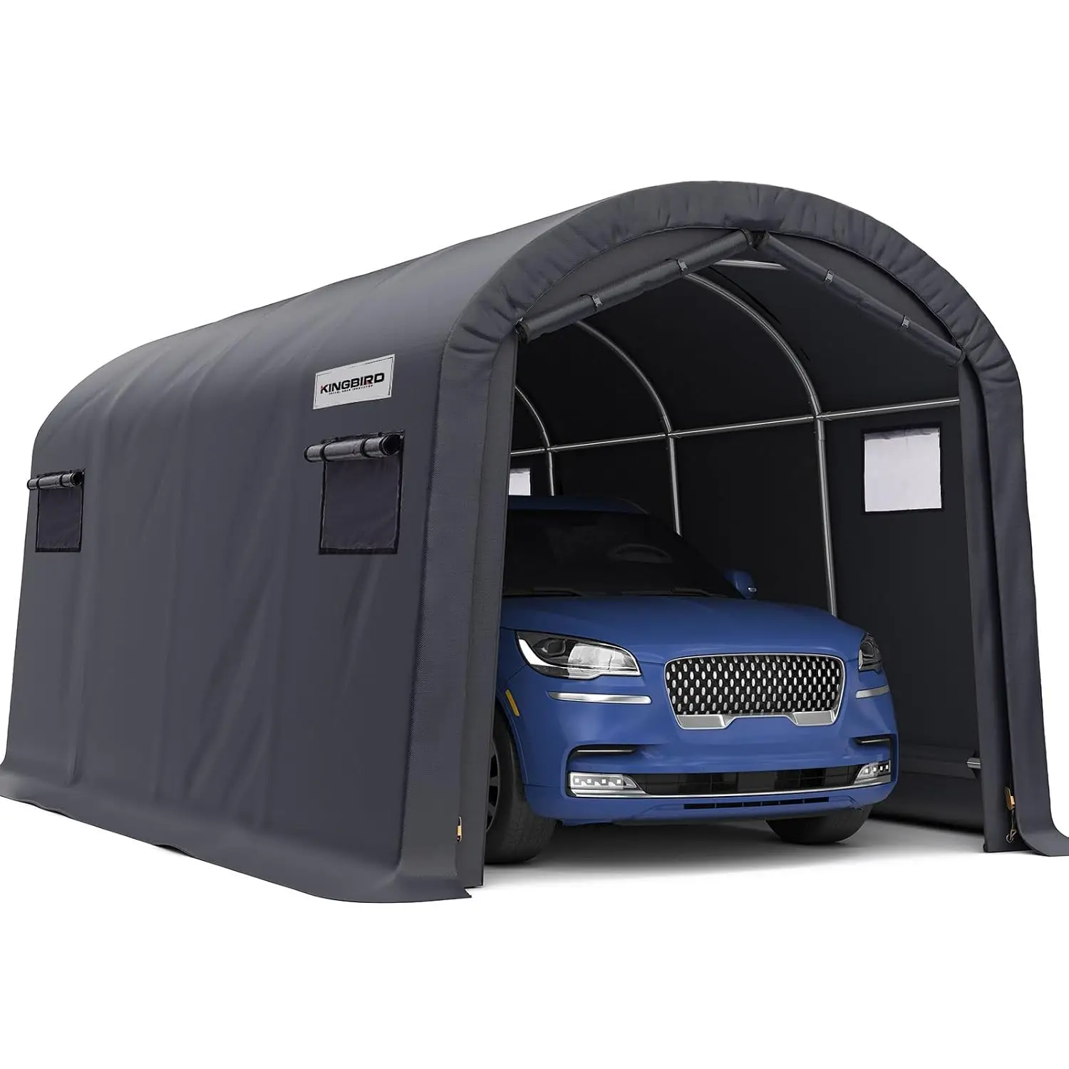 Round Carport Shelter with Roll-up Windows Heavy Duty Portable Canopy Storage for Boat Patio Furniture Mower 10x20ft, Customized