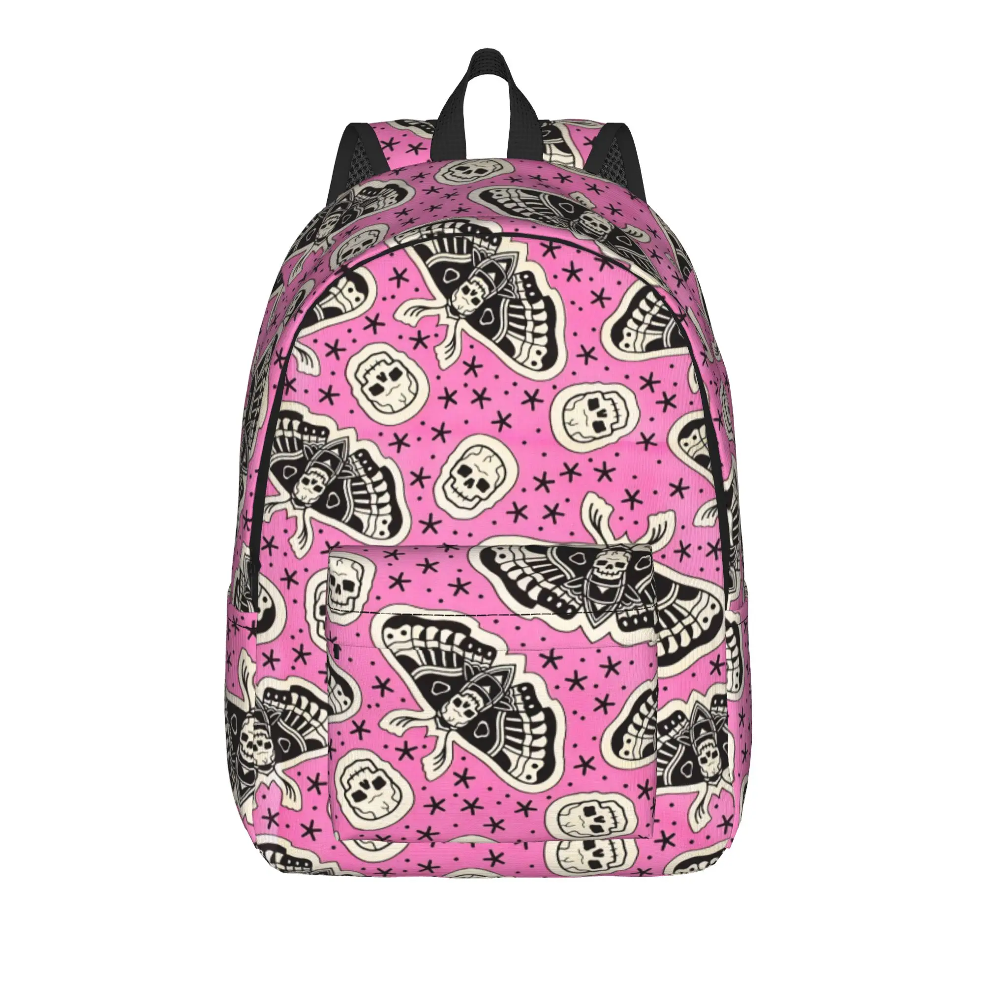 Halloween Gothic Backpack for Men Women Teenage Student Work Daypack Mystical Moth Tarot College Canvas Bags Durable