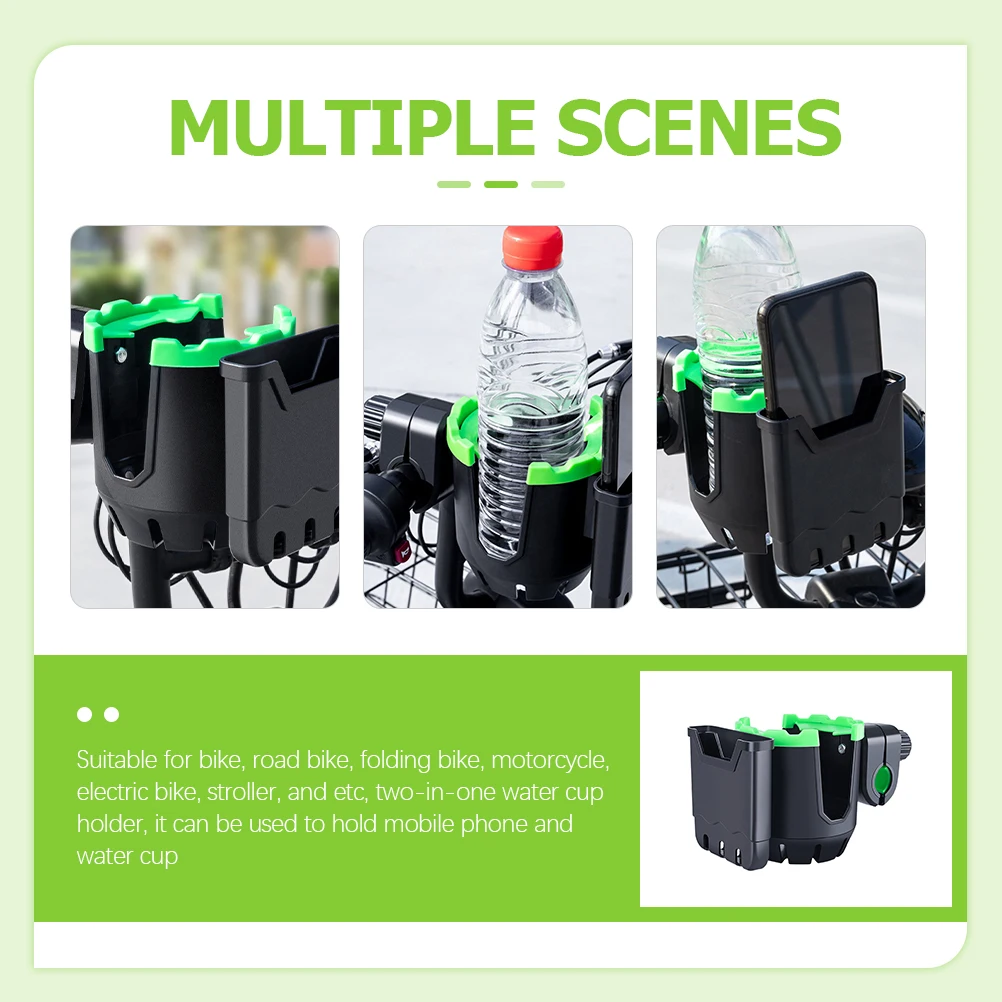 

2 In 1 Bike Phone Holder Water Cup Rack For Bicycle Electric Vehicle Stroller Motorcycle Folding Mountain Bike Plastic Bottle