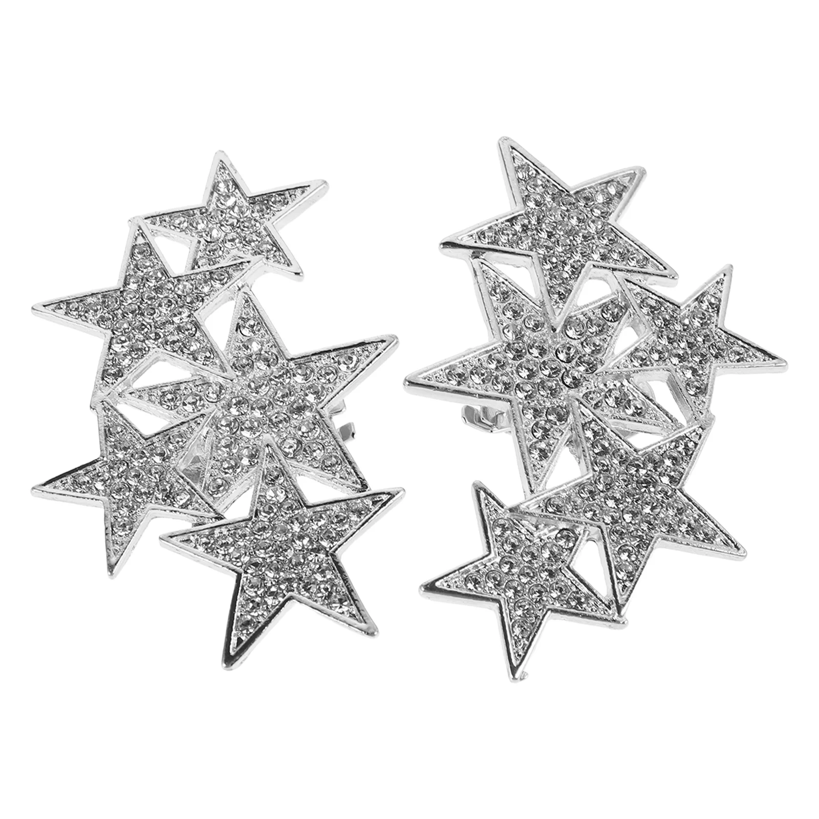 2 Pcs Five-pointed Star Shoe Buckle Bridal Wedding Shoes Charms Embellishments Jewelry DIY Clips Zinc Alloy