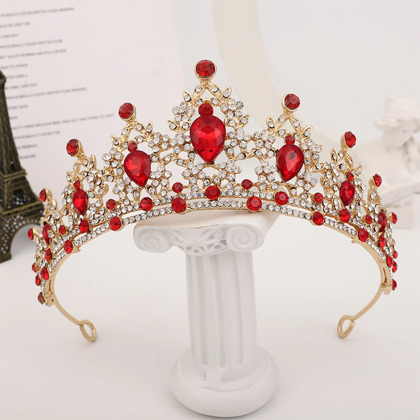 Wedding Full Glittering Diamond Hollow Crown Non-slip Wear-resistant Lady Headdress for Bride Bridesmaid Princess Costume