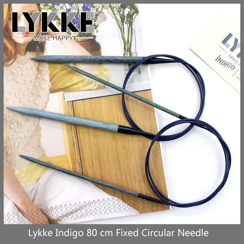 LYKKE INDIGO 32 \'\'/80cm naprawiono okrągłe igły do robienia na drutach