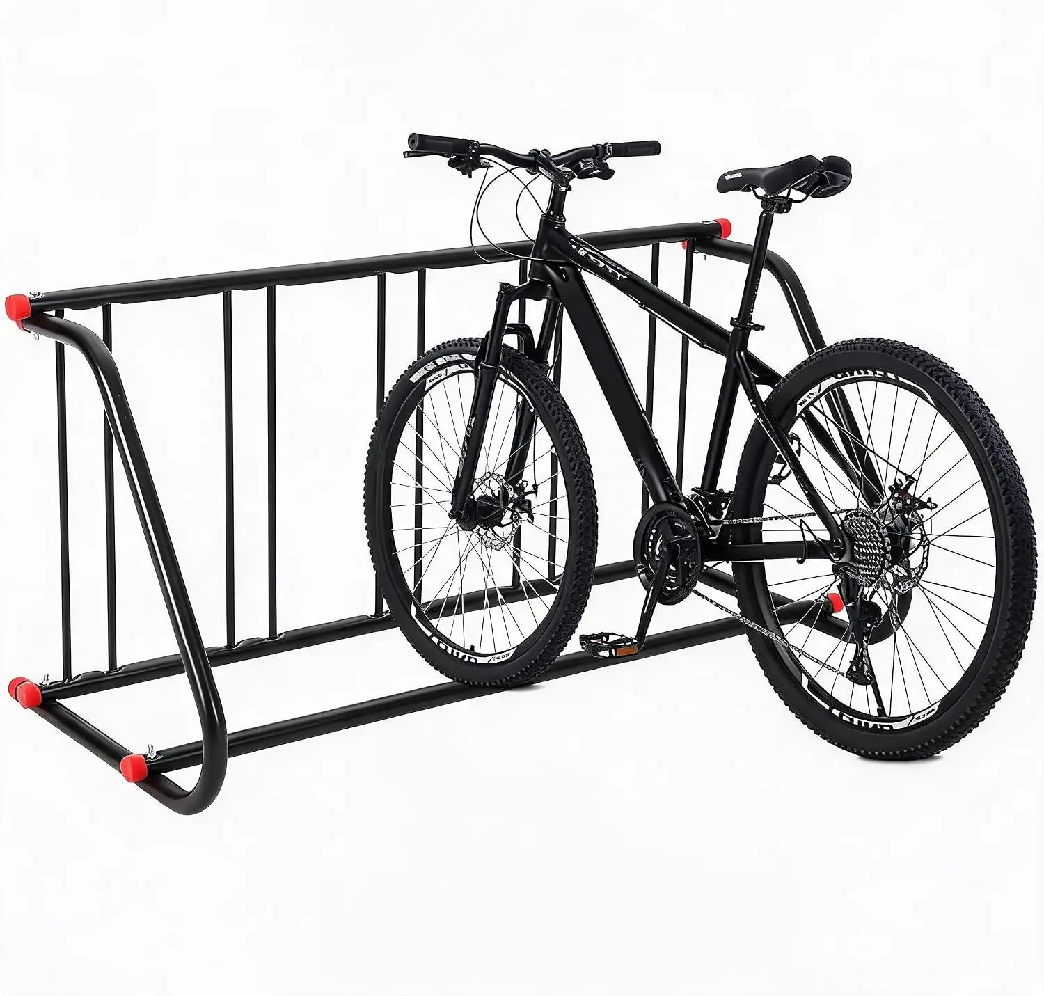 Tacleekii Commercial Bike Rack 5-Bike Freestanding Floor Parking Stand Steel Bicycle Storage Rack for Garage School Retail Store Backyard Only Rack