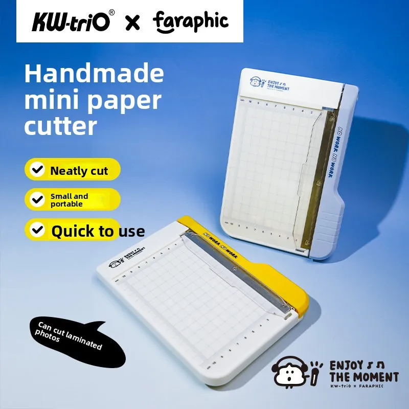 Compact Guillotine Photo Trimmer, 6 Inch Cutting Width 155mm, Portable Hand Press Cutter with Grid Scale for Photo Paper Cards