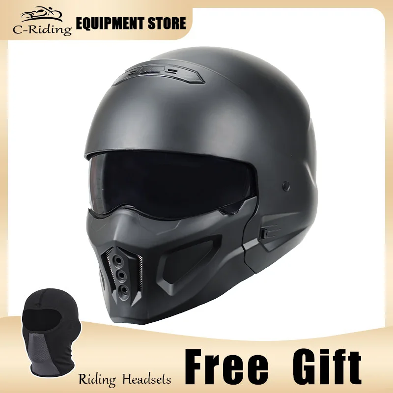 DOT Approved Scorpion Full Face Motorcycle Helmets Combination Modular Helmet for Men Four Seasons Moped Scooter