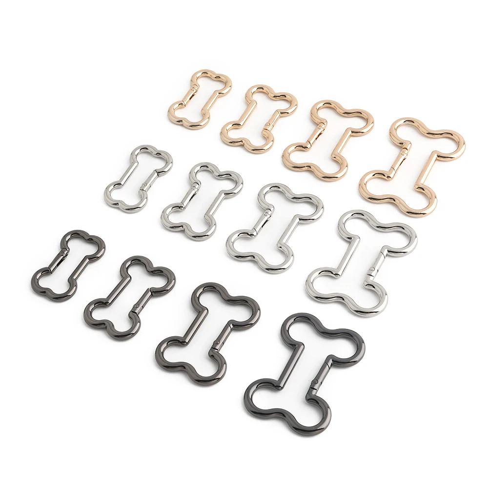10/30/100PCS Bone Shape Open Metal Buckles Carabiner Clip Keyring Buckle For Key Chain Backpack Handbag Purse Strap Accessories