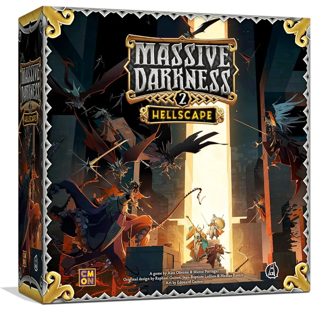 Massive Darkness 2 Hellscape Board Game  Tabletop Miniatures Game  Cooperative Strategy Game for Adults and Teens