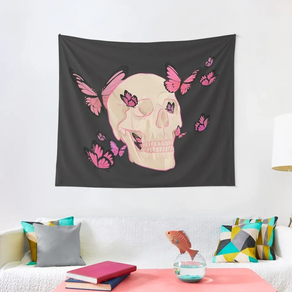 

butterfly skull (pink) Tapestry Room Decorator Wall Hangings Decoration Wall Decorations Tapestry