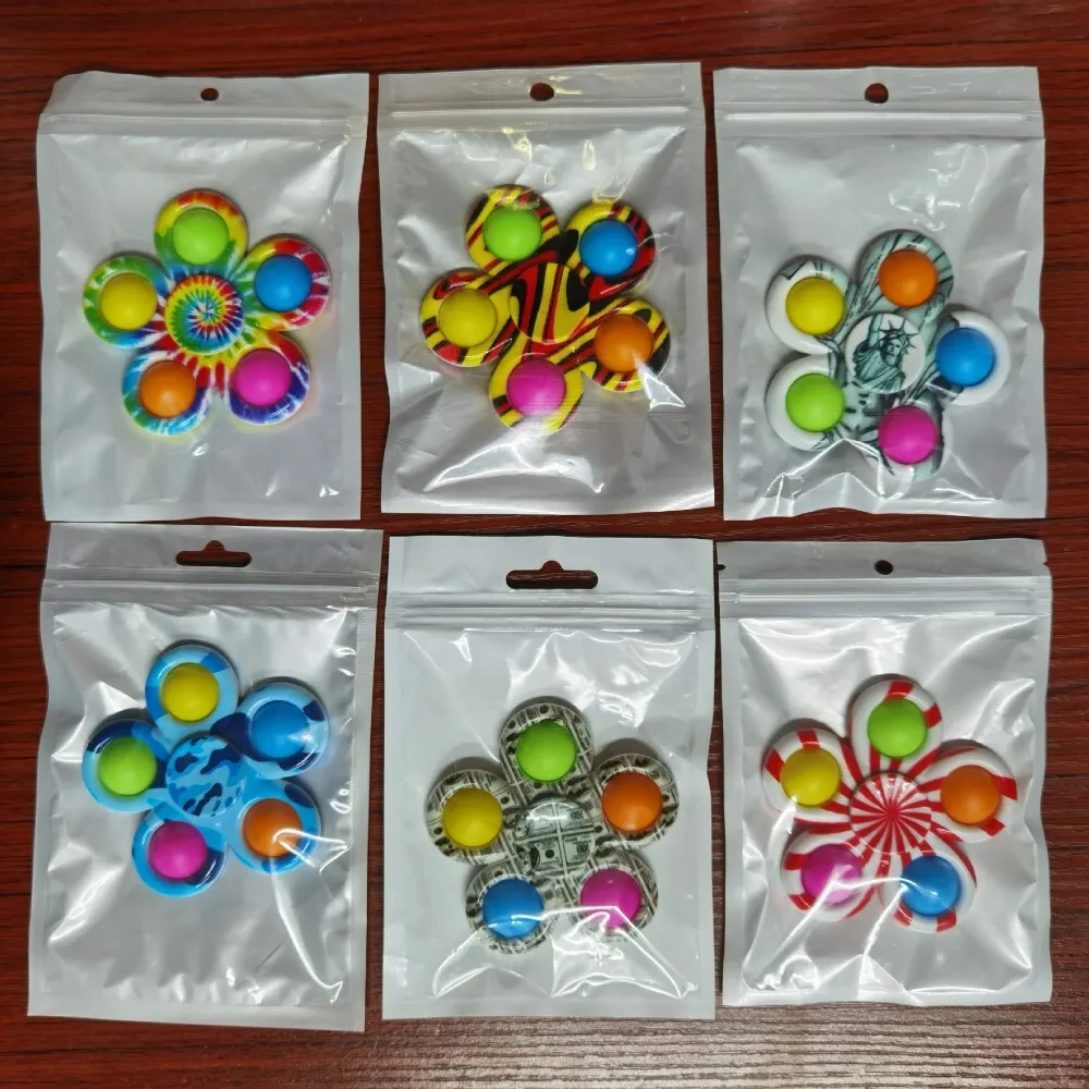 Silicone Rotating Finger Fidget Spinner Bubble Pop Toy for Kids and Adults Stress Relief Sensory Stimulation Game Gift