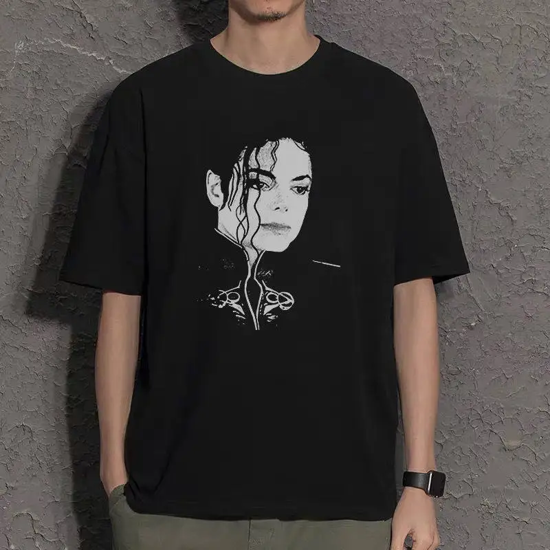 Michael Jackson Commemorative Printed Short Sleeve Vintage Clothing for Men and Women  T-Shirts