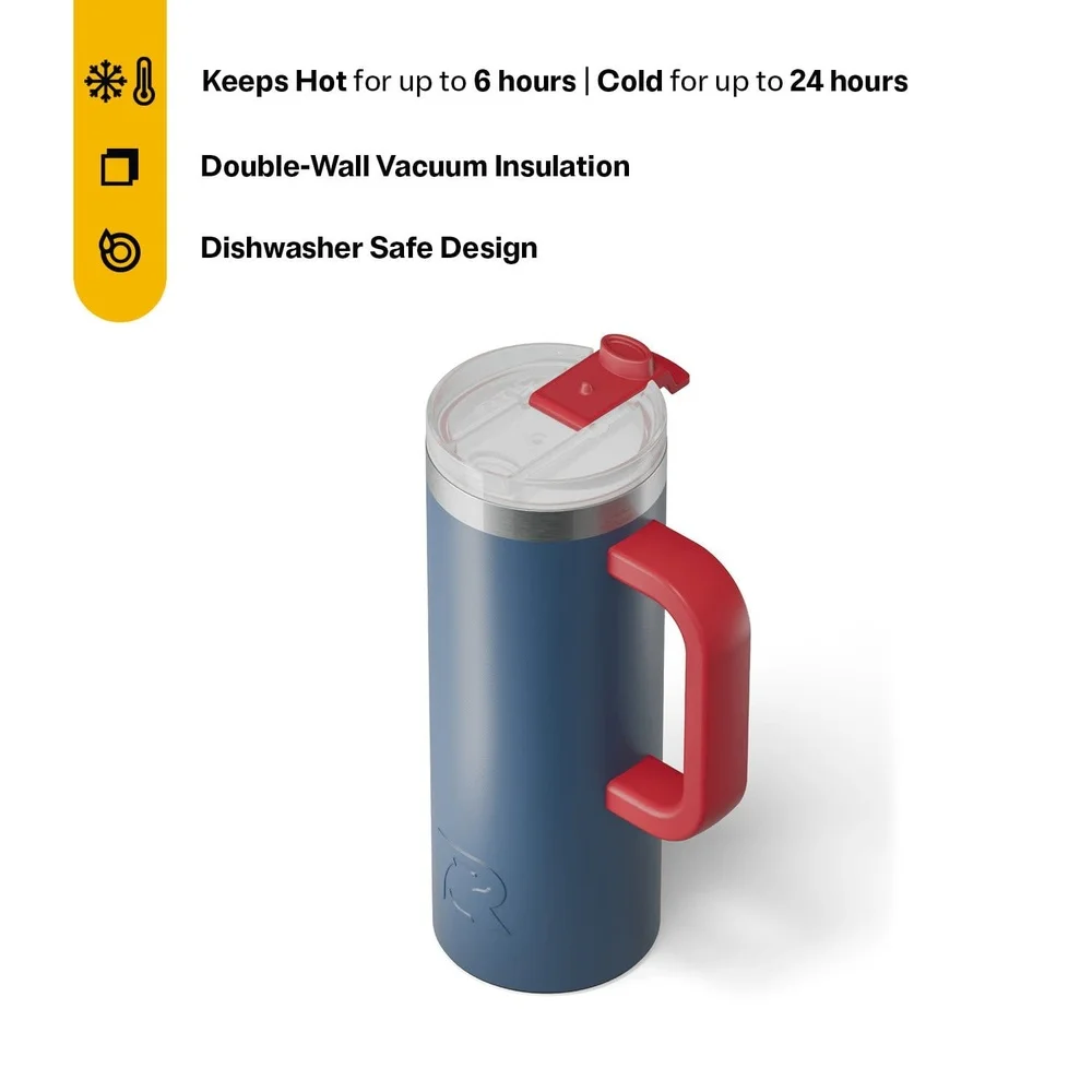 20oz Ceramic Lined Insulated Travel Mug Leak Resistant Lid Double Wall Vacuum Keeps Drinks Hot Cold No Sweat Design Cupholder