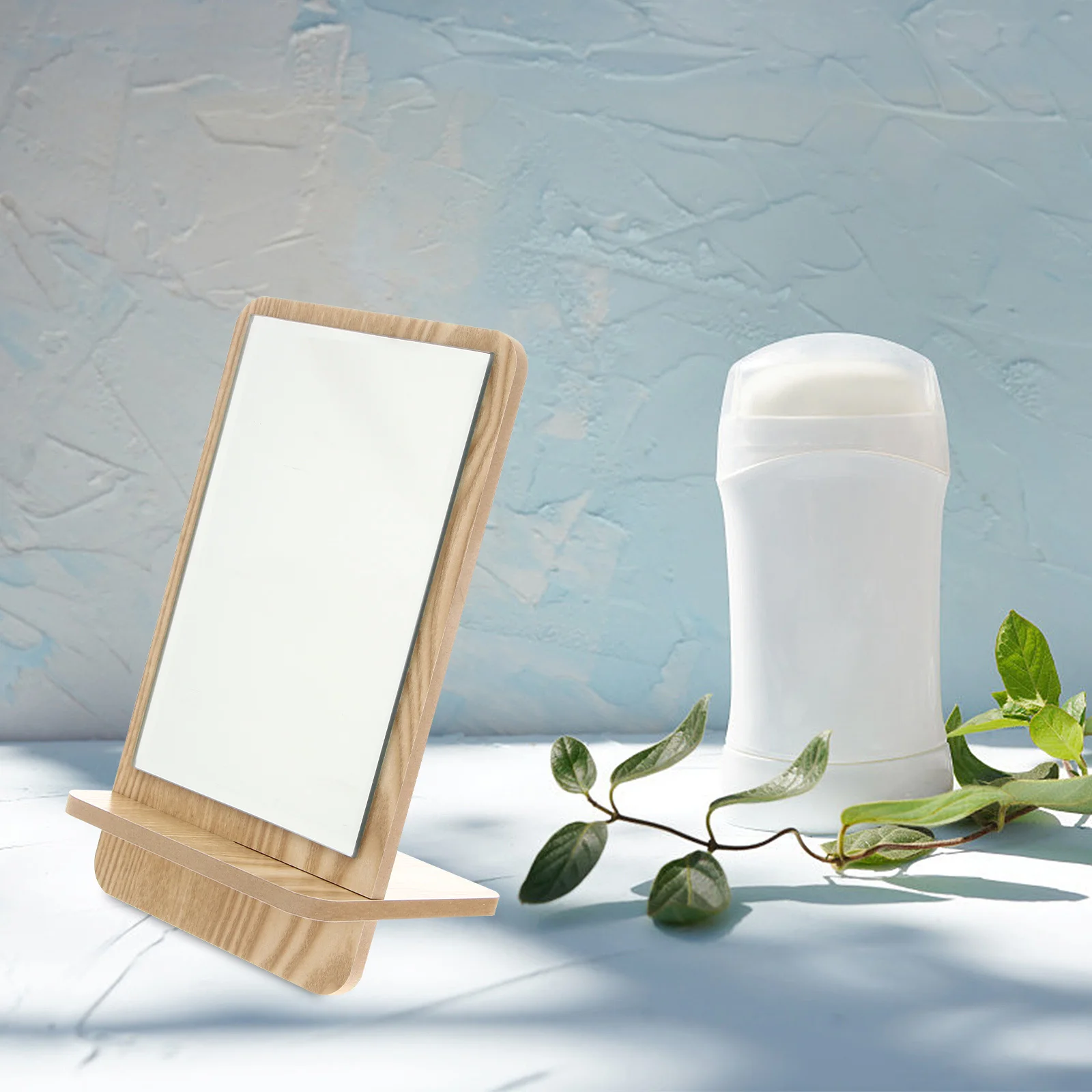 1 szt. Zmontowane drewniane lustro do makijażu na biurko, o wysokiej rozdzielczości i czystym odbiciu, do użytku w łazience, sypialni, na stół lub toaletkę.