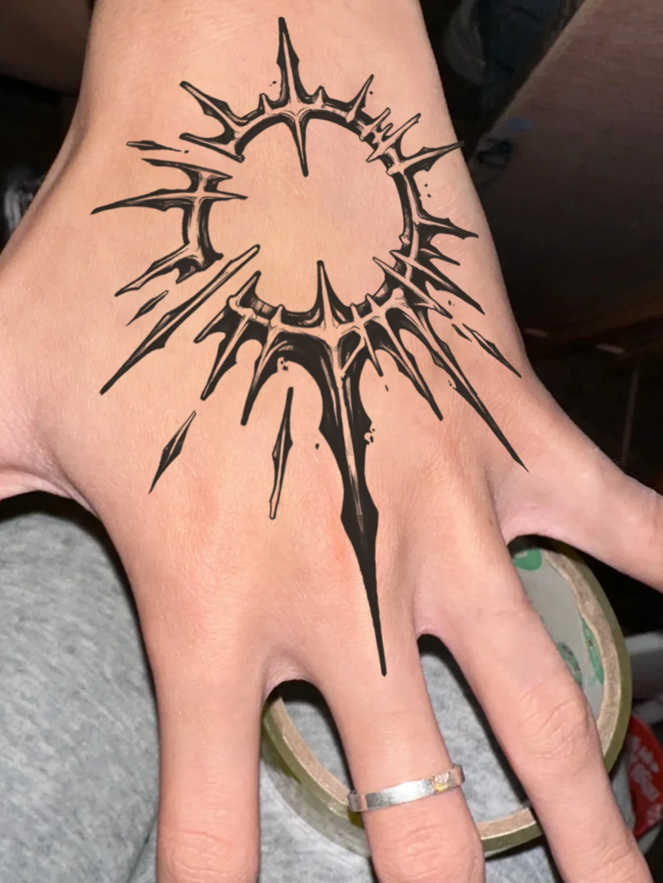 Halo chest and arm waterproof temporary tattoo sticker, lasts 1-2 weeks, realistic semi-permanent fake tattoo